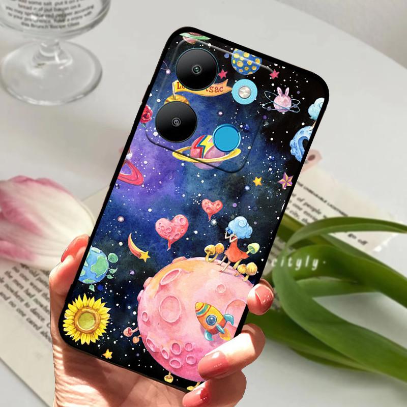 For Infinix Smart 7 Case Luxury Silicone TPU Soft Phone Black Cover Cases For Infinix Smart7 X6515 Funda Protector Coque Capa