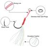 120Pcs/60Pcs Cast Jig Assist Hook High Carbon Steel Jig Head Hook Barbed Single Jigging Lure With Feather For Bass