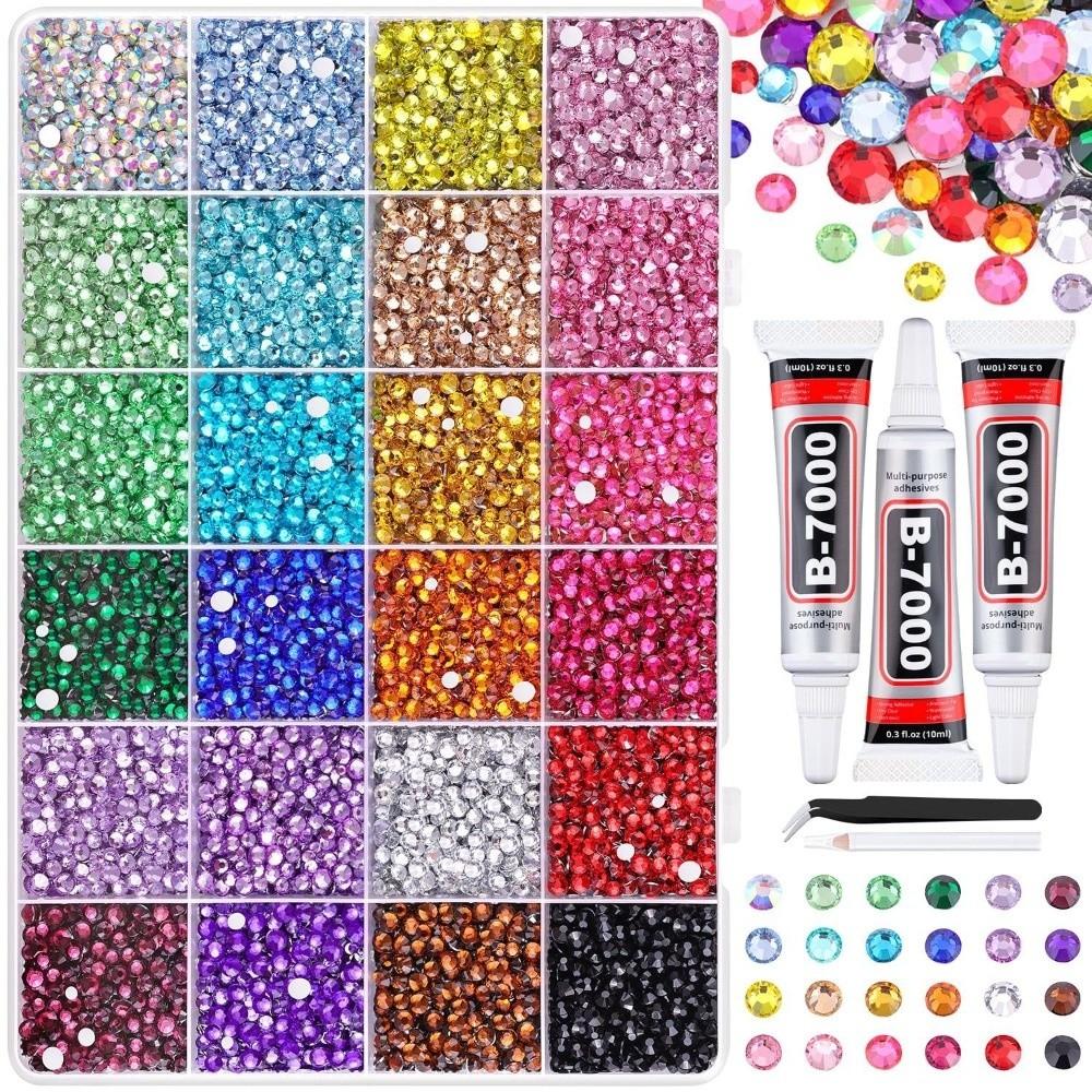 Multicolor Resin Rhinestone Kit DIY Decoration Craft Supplies Jelly Rhinestones Sparkling DIY Rhinestone Set for Hat Decoration