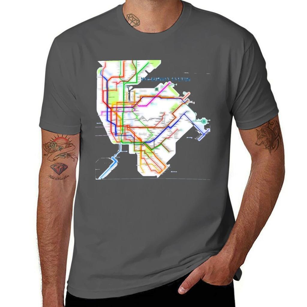 NYC U-Bahn Karte T-Shirt Performance Workout Kurzarm T-Shirt