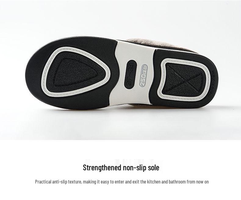 Men's Extra Large Waterproof Cotton Slippers - Winter Indoor Non-slip Warm Shoes