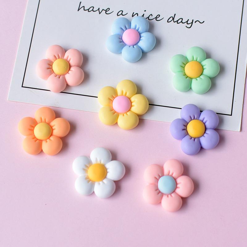 10 Pcs New Cute Cartoon Versatile Little Fresh Flower Series Resin Scrapbook Diy Jewelry Children Gift Hairpin Accessories A60