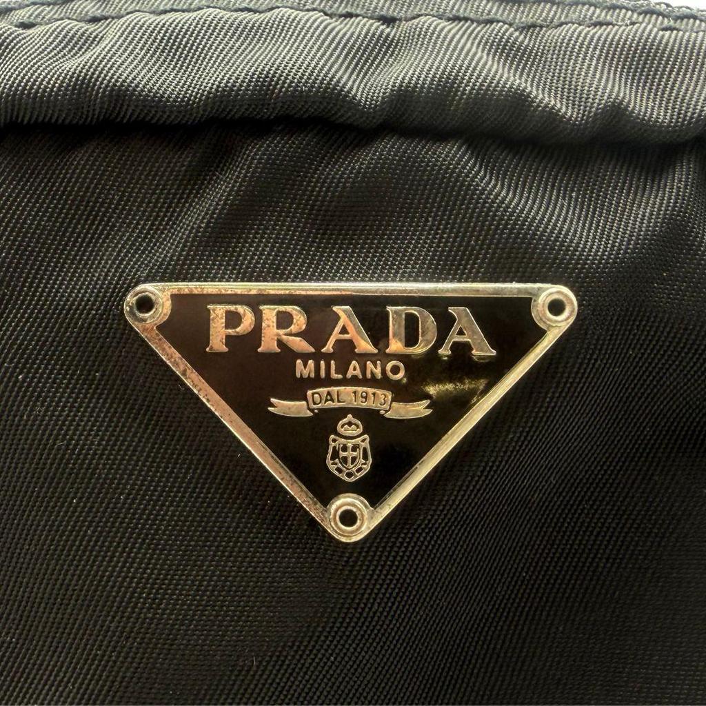 Used PRADA Nylon Pouch Triangle Logo Black