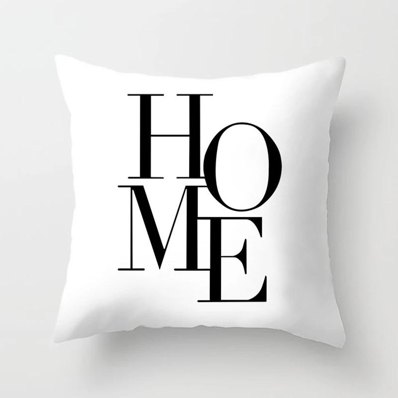 Black and White Simple Decorative Pillowcase Living Room Office Home Pillowcase Car Ornaments
