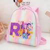 Perfect KPop Demon Hunters Letter A-Z Rainbow Backpack Rumi Mira Zoey Student School Backpack Anime Movie Women Girl Travel Rucksack