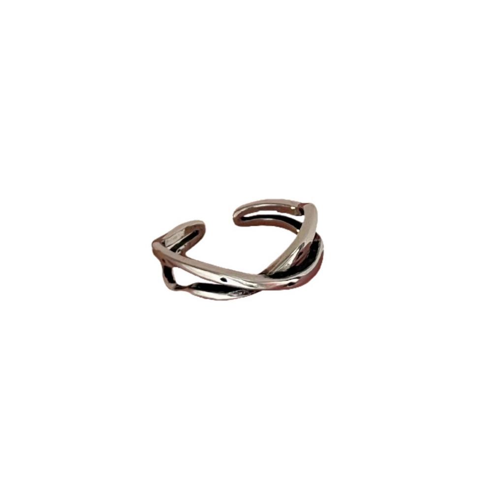Lukewarm Wind Irregular Lines Cross Winding X Ring Female Index Finger Light Luxury Fashion Simple Multi-layer Ins Tide Elegant Simple Women Rings