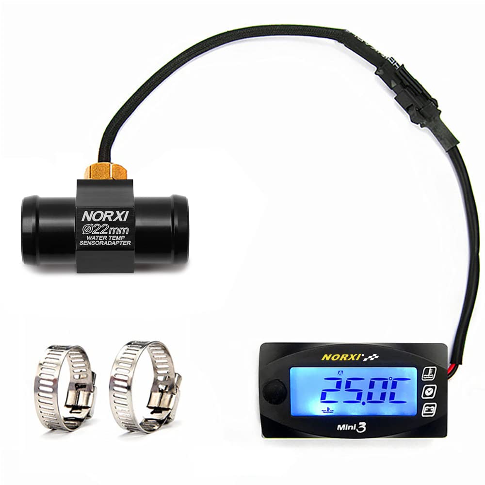 

NORXI 3 in 1 Multifunctional Motorcycle Digital Meter Mini3 (Can be switched to 3 displays: water temperature/voltage/clock) Water temperature me