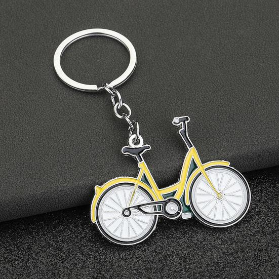 Vintage Fahrradschlüsselanhänger - Zinklegierung Mini-Fahrrad mit Tropfenmalerei, Künstlerisches Radfahrergeschenk für Schlüssel & Rucksäcke