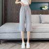 Ice Silk Cotton Linen Women's 7-Point Micro-Flared Pants - Summer 2025 New Chinese Style