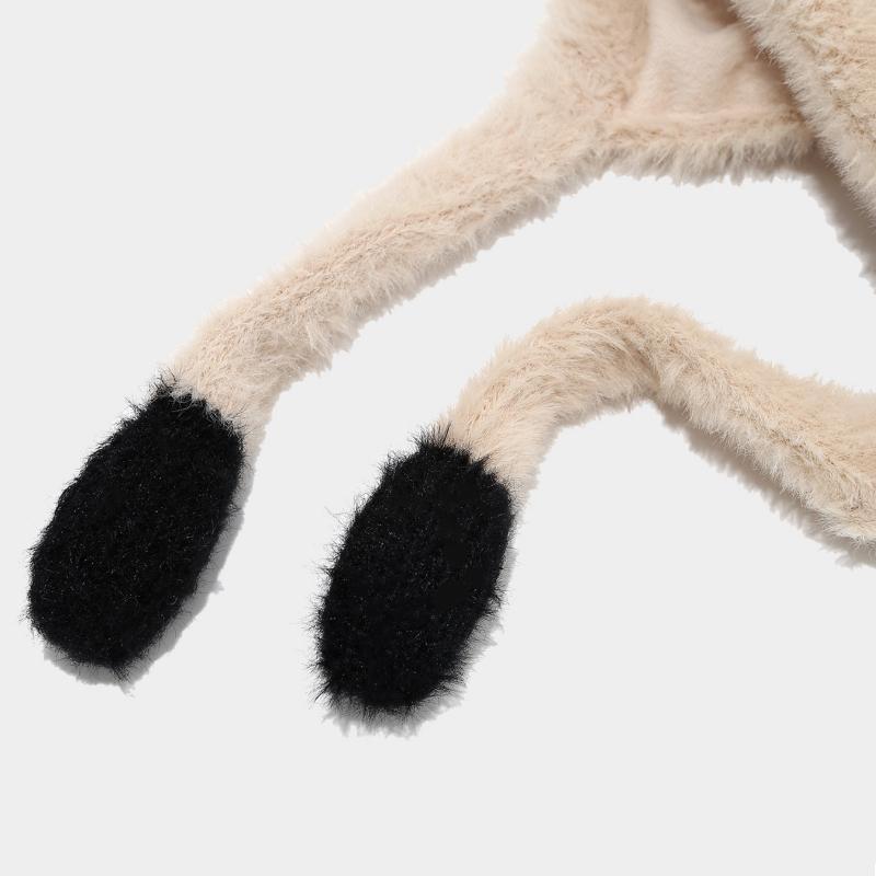 Cute Cartoon Penguin Hat Kids Thermal Headgear Winter Baby Plush Ear Protection Hat Children Thick Fleece Earmuffs Cap Ties Beanie