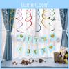 Festive American Birthday Party Decorations With Colorful Spiral Hanging Banners