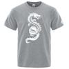 2025 Unisexs Summer Comfortable Tshirt Chinese Dragon Printing Casual Breathable Ordinary Short Sleeve Round Neck Top