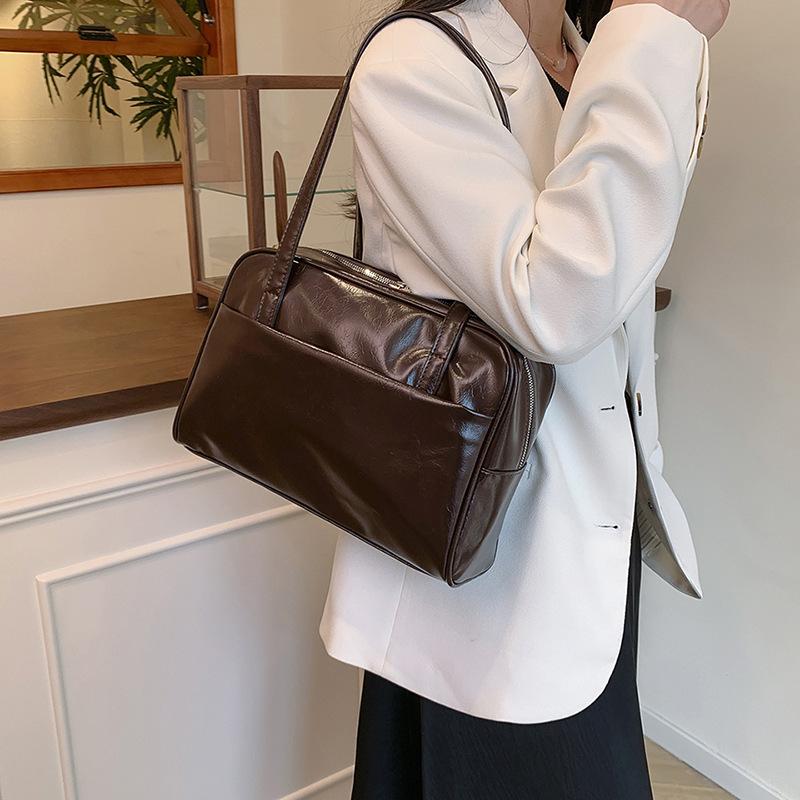 Niche Texturovaná Podpažní Taška Nová Módní a Všestranná Korejská Aktovka Všestranná Velkokapacitní Nošení přes Jedno Rameno