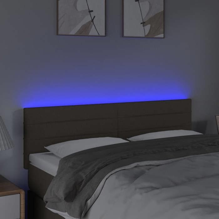 VidaXL Tête de Lit à LED Meuble de Chambre à Coucher Accessoire de Lit Double Tête de Cadre de Lit Intérieur Taupe 3121754