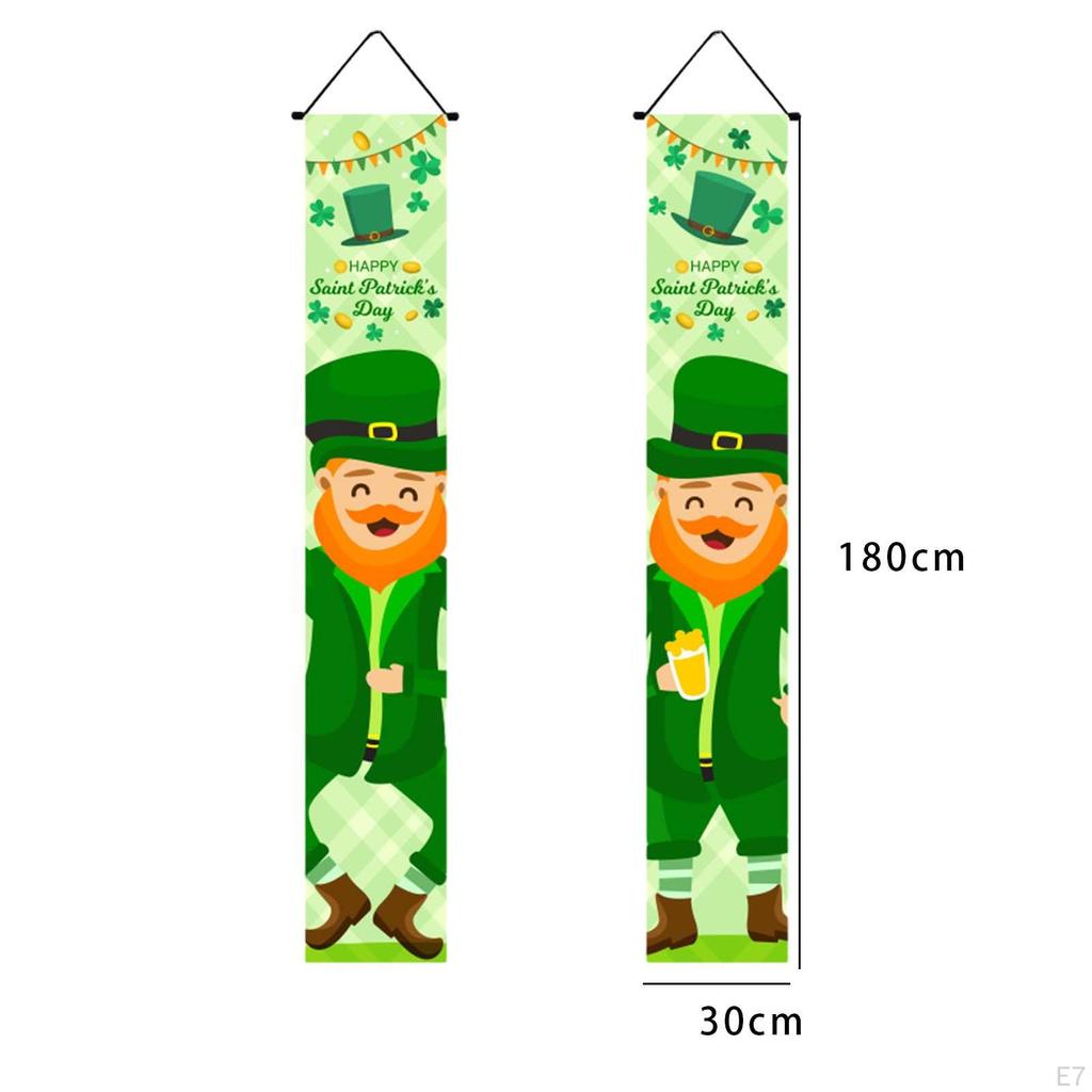 Easter Porch Sign, Saints Day Decoration, Green Polyester Coupls, Door Banner for Party