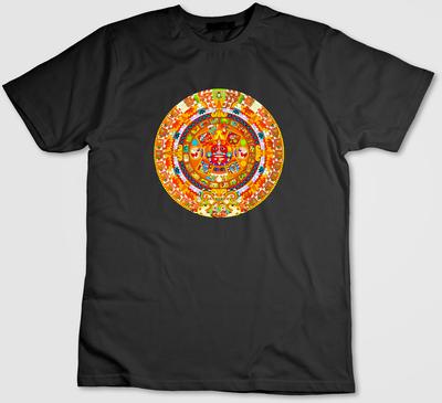 Azteken-Sonnenstein, Kurzarm-T-Shirt Herren / Damen G101