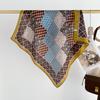 Vintage Geometric Herringbone Silk Cotton Small Square Scarf Women's Autumn Fashion Decoration Suit Scarf Headband Bag Silk Scarf
