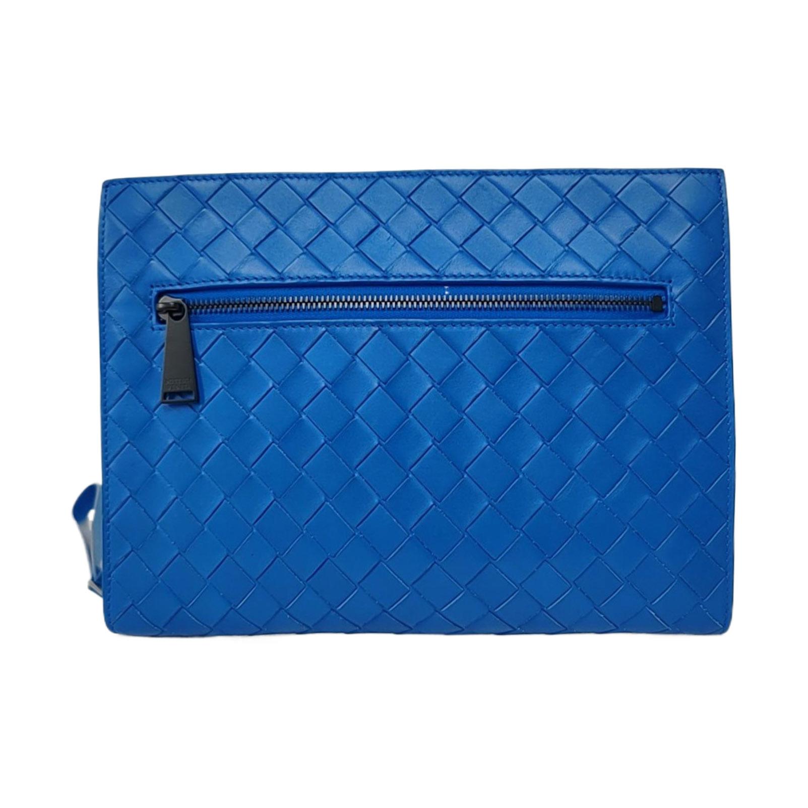 [Pre-Owned] Zipper Closure Leather Briefcase Clutch - Excellent #A2PRDL ONE SIZE