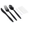 ZISIZ Transparent Plastic Cutlery Set with Napkin & Toothpick