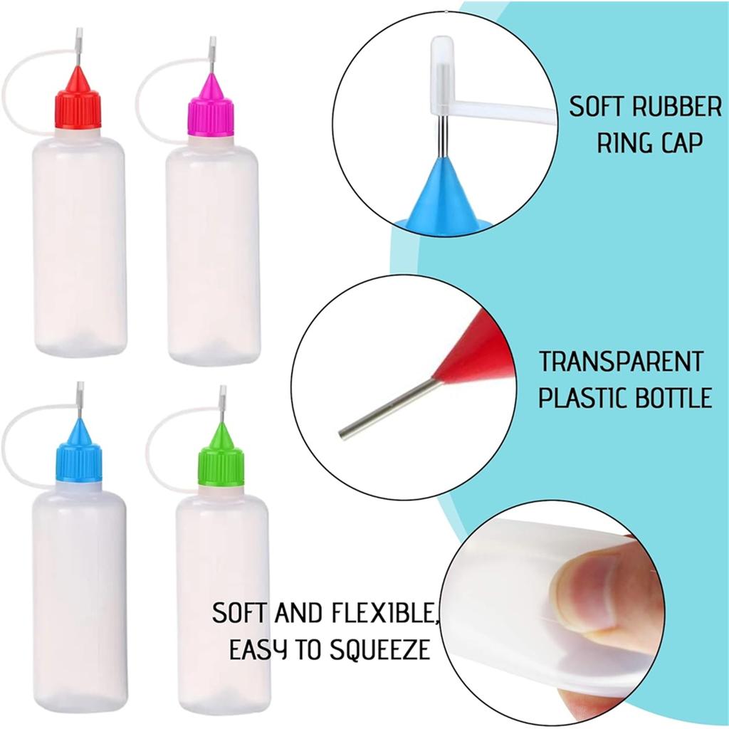 2025+ Mini Needles- Tip Applicator,Fine Tip Applicator Bottle Glue Bottle Needle-Squeeze Glue for Quilling Acrylic