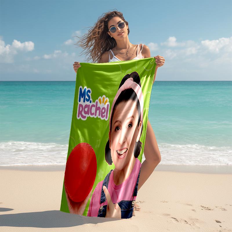 1pc Ms Rachel4 Beach Towel, Comfortable and Thick, and Swimming/Bath/Picnic/Camping Towel, Suitable for Seaside Beaches