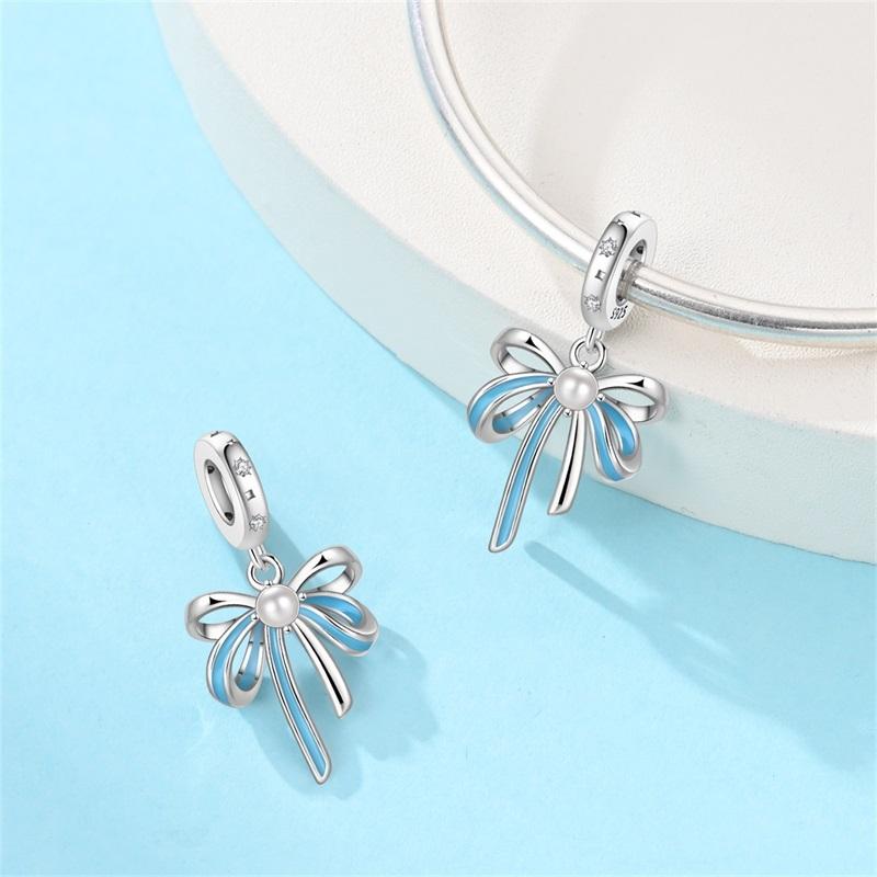 Fit Original Copper Charms Beads Bows Perfume Bottle Ballet Shoes Blue Charms For Women Diy Birthday Jewelry Gifts