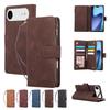 Zipper Cards Solt Wallet Leather Case for IPhone Air 17 16 15 14 13 12 11 Pro Max XS XR 16E 8 Plus SE Wallet Bag Kickstand Cover