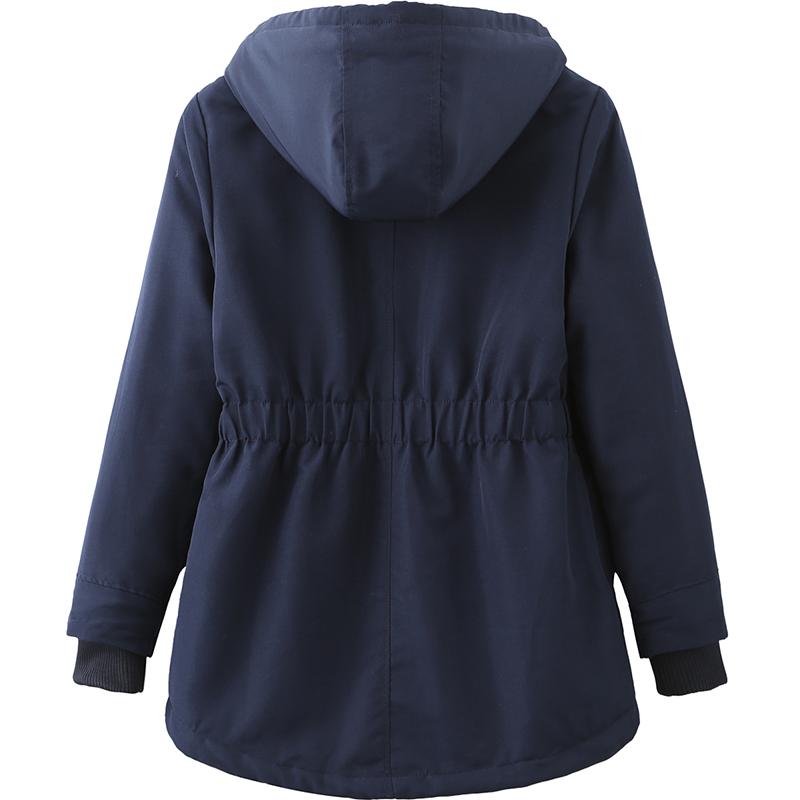 Women’s Parkas Coats BRIGH DEER Hooded Zip Up Cinched Waist Large Size Warm Overcoat Winter Outer Wear