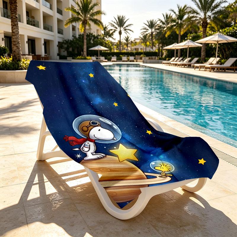 Snoopy Print Beach Towel Design, Soft, Lightweight. for Home Bathroom, Spa, Pool, Yoga, Surfing, Camping, Gift for Family, Friend