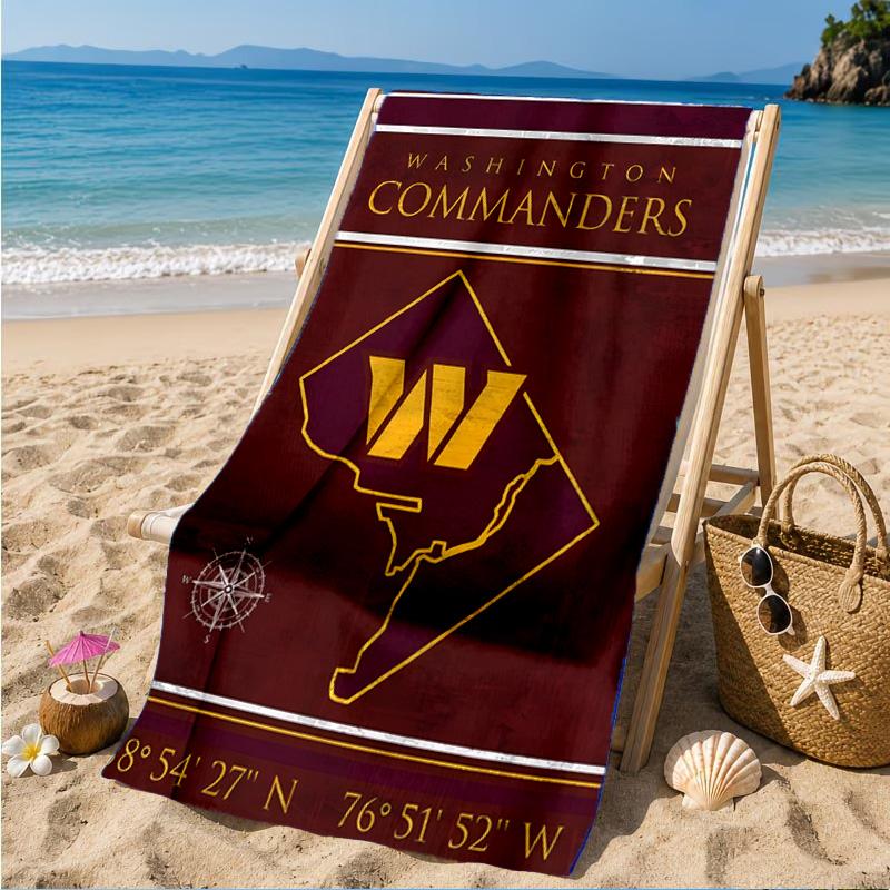 Washington Commanders Map Beach Towel, Quick-drying, Easy to Care for, Suitable for Both Fitness and Beach Vacations,Sports Essential