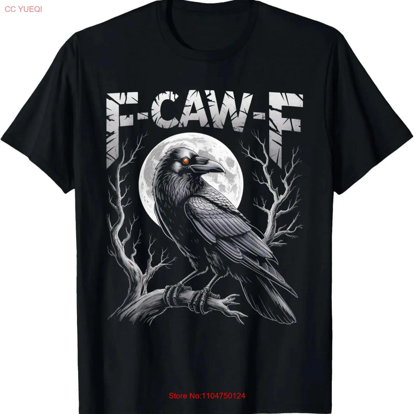 

Black Crow F Caw Funny Bird Moon Gothic Adult Humor T Shirt for Da vintage Washed Unisex designer clothes Versatile Stretched 5XL різнокольоровий