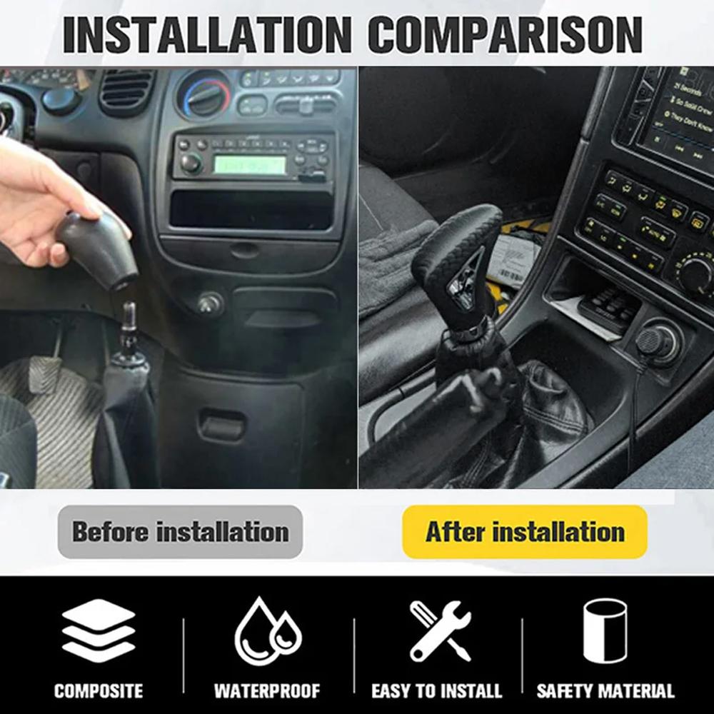 NO  Speed PU Leather Gear Shift Knob Car Gear Stick Head Shift Replacement Knob Modified Shift Head and Adapter