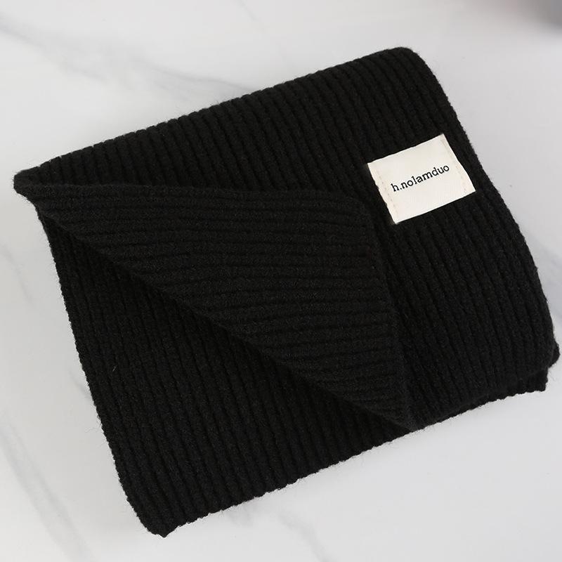 Autumn and winter thickened scarf women's high-end Korean version solid color lengthened knitted scarf to keep warm girlfriends windproof shawl