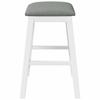 Bar Stools with Cushions 2 Pcs White Solid Rubberwood