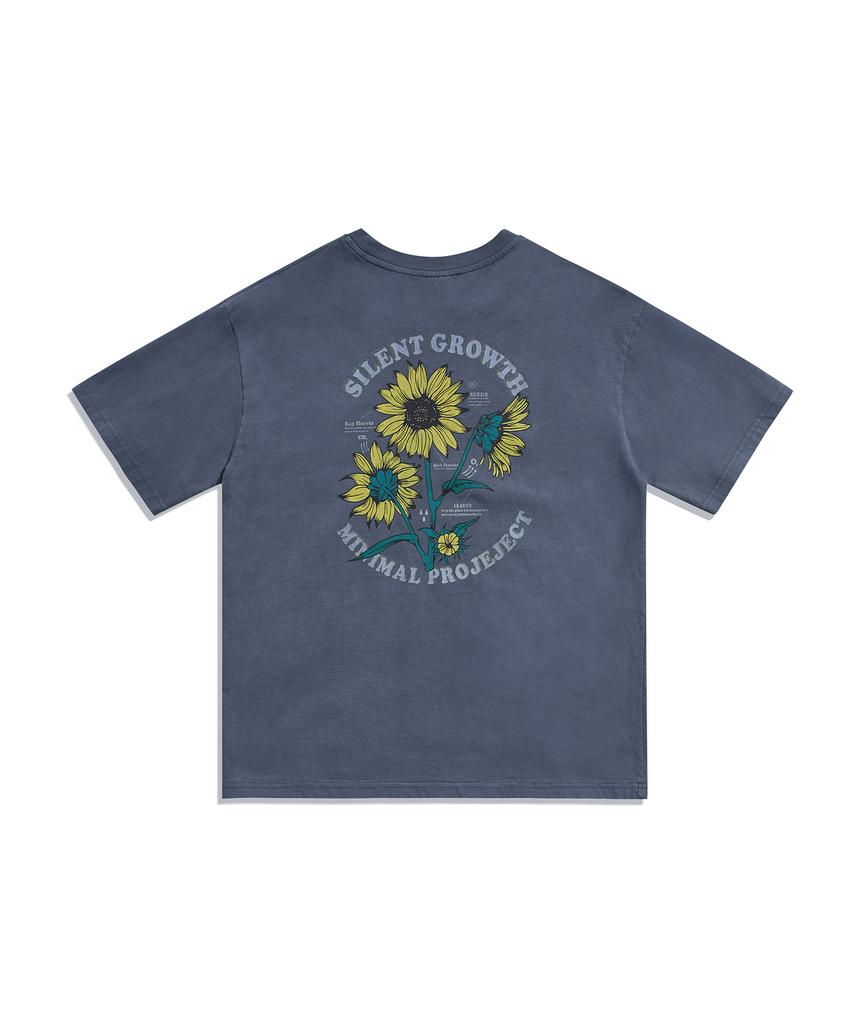 MINIMALPROJECT Sunflower Blooming Pigment Short Sleeve T-Shirt Mst184 [Lightnavy]