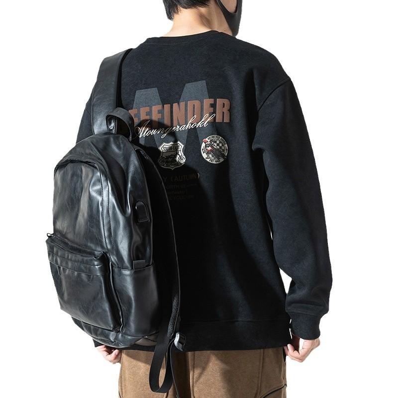 350G Heavy Sweater Men'S Loose Large Size Fat American Trendy Brand Printed Bottoming Shirt Versatile Crew Neck Jacket