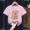 Summer Smiling Face Print Children's T-shirt Short-sleeved Pure Cotton Loose Basic Versatile Base Cool Simple Kid Girl Tees Tops