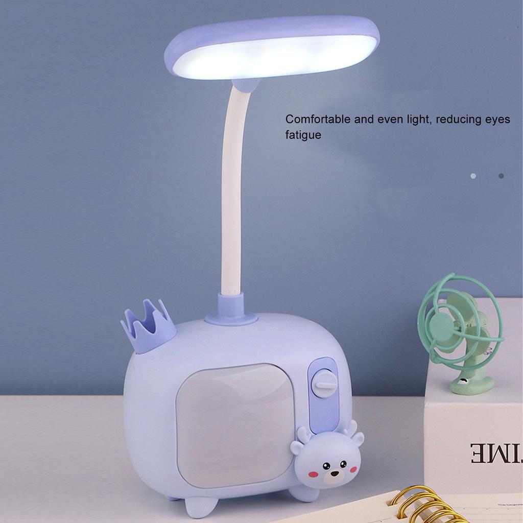 Kids Reading Light TV   Base Silicone Gooseneck USB   Soft LED Light Kids Desk Lamp for Students Study Work