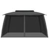 Vidaxl Gazebo With Double Roof and Netting Around, Anthracite, 2.93X2.93 M