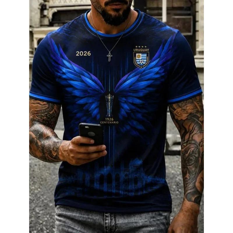 Uruguay Football Fan T-shirt Short Sleeved Breathable Quick Drying Street Wear Casual Football Shirt Fashionable Men 2026 New