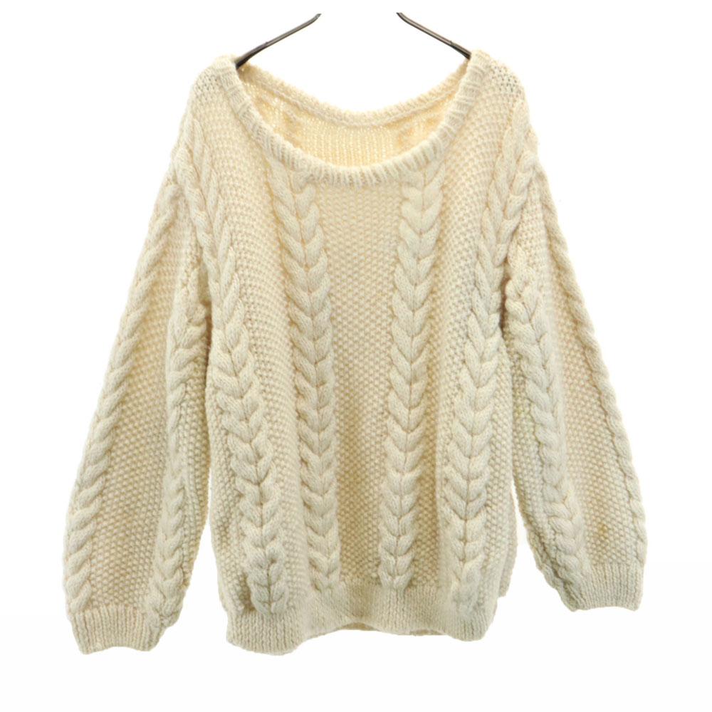OLD Long Sleeve Fisherman Sweater Ivory Knit Cable Knit Women Used