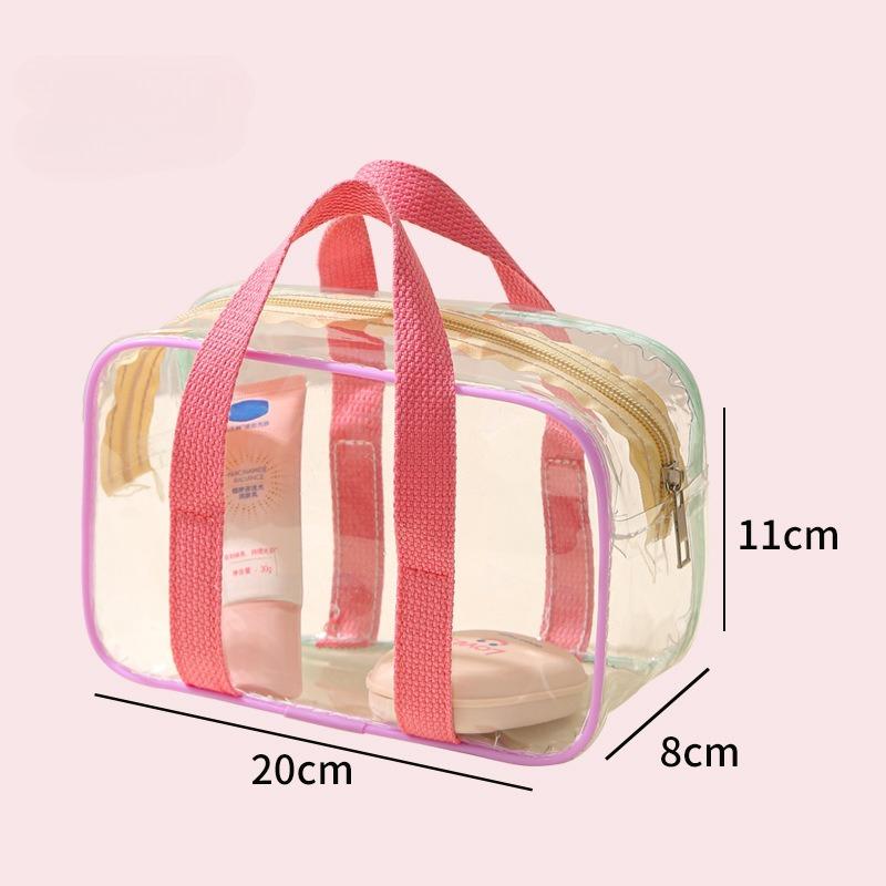 Makeup PVC Jelly Bag Business Trip Transparent Toiletries and Cosmetics Bag Travel Waterproof Swimming Storage Beach Bag