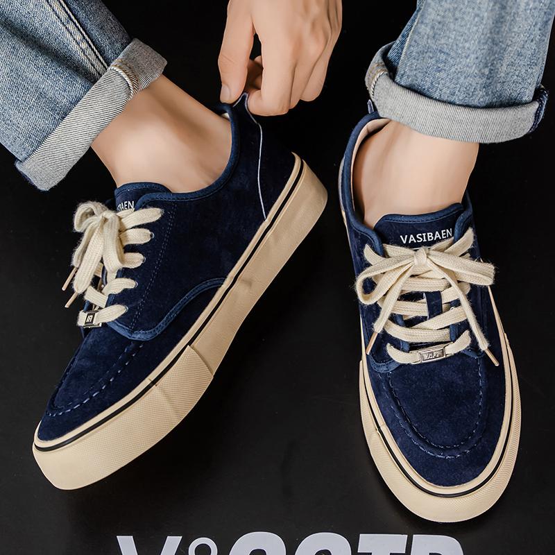 Men 's Casual Four Seasons Fashion Canvas Skateboarding Students Comfortable Sneakers Boys Trending Soft Sole Breathable Shoes