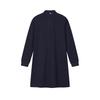 FILA Heritage Simple Fashion Classic Retro Casual Comfortable Versatile Polo Neck Knitted Long Sleeve Dress Women dresses Legendary-Blue F11W618304FNV