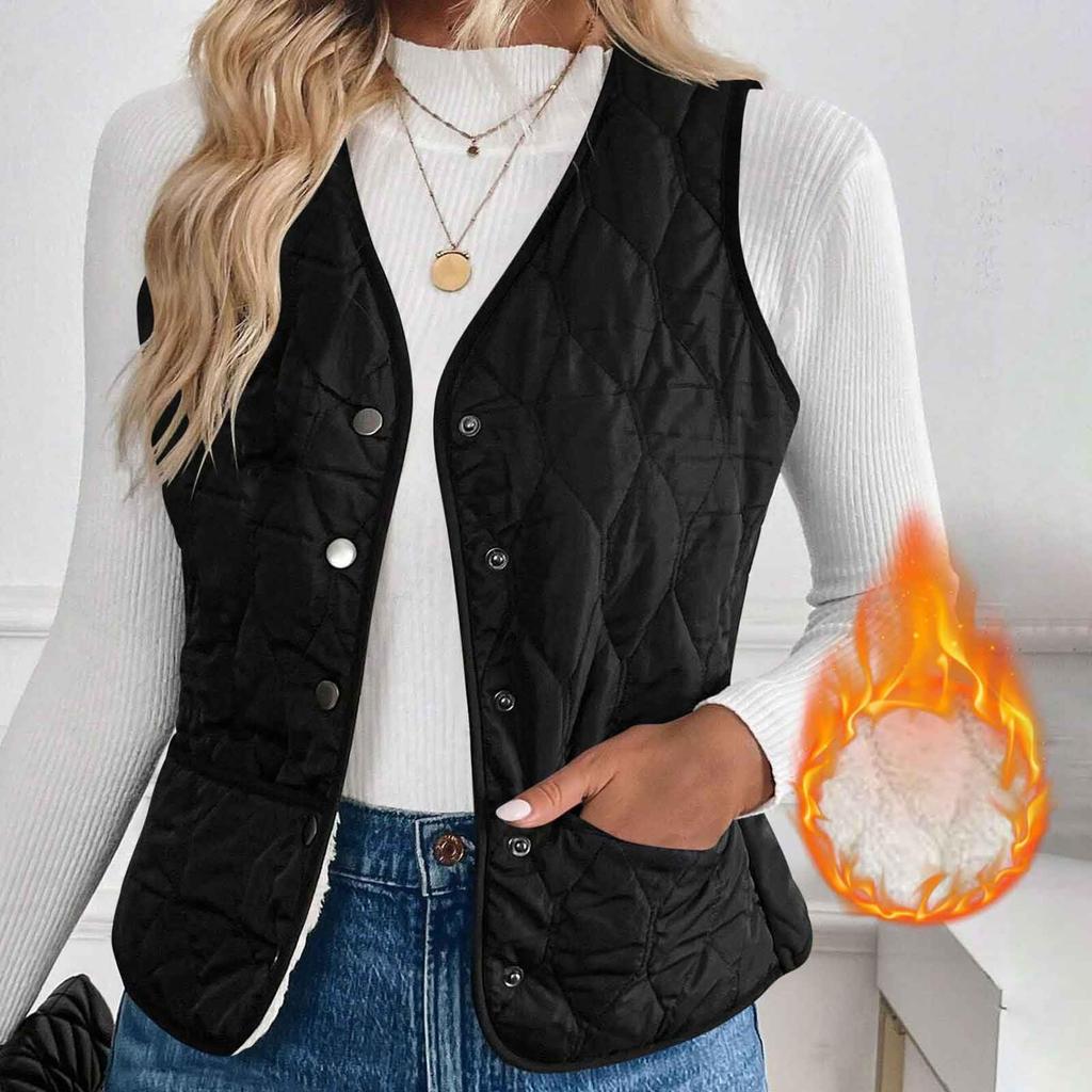 Fashionable Women's Cotton Vest, Thin And Slim Short Cold-proof Warm Vest