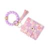Wristlet Keychain Wallet Credit Card Holder Keyring Keychain Thin Purse Bangle Tassels Key Rings for Women Girls Gift