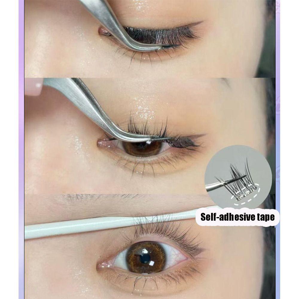 Press On Segmented Eyelashes Natural Long Individual Eyelash  DIY Eyelash Extension
