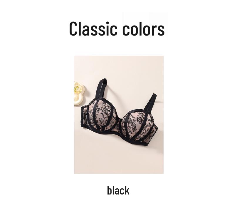 European & American Plus Size Anti-Sagging Mesh Lingerie Bra for Large Busts