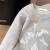Übergroßer Frühling und Herbst Bestickter Lockerer Lässiger Kapuzenpullover Damen Spitze Modischer Patchwork Top