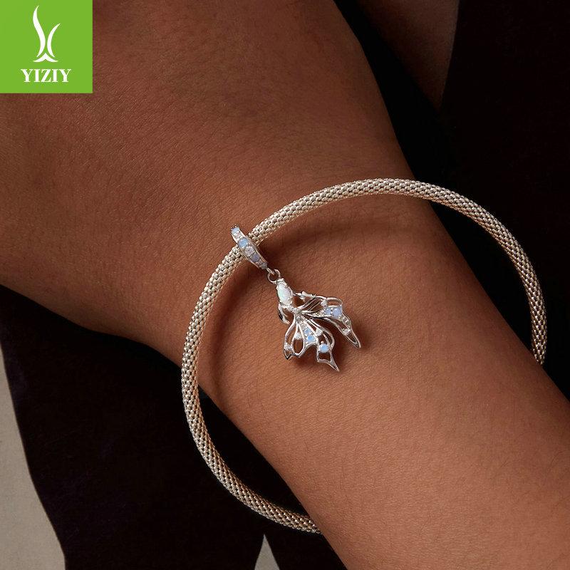 Fantasy Smart Douyu Diy Bracelet Necklace Pendant, Inlaid With Opal S925 Sterling Silver Beads